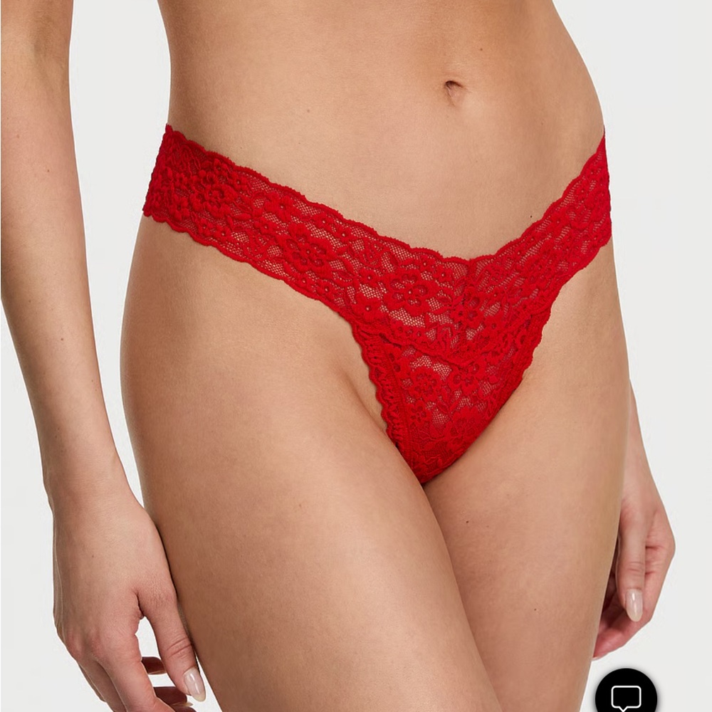 NWT Victoria's Secret Lace Thong Panty in Lipstick